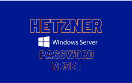 Hetzner Windows Server 2019 Reset Password Administrator