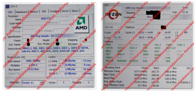 Gli screenshot confermano il primo processore ibrido di AMD come APU “Strix Point”.