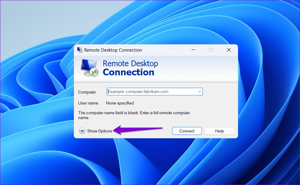 Connessione desktop remoto su Windows