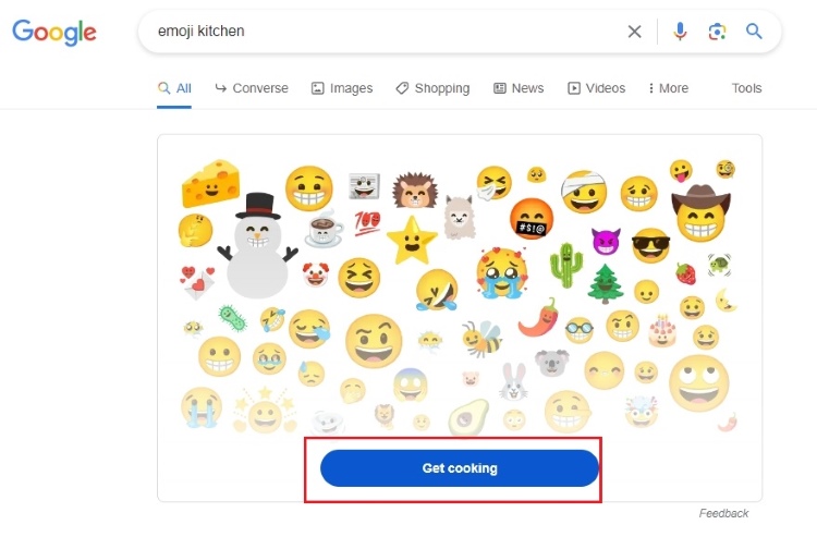 cerca emoji cucina su google
