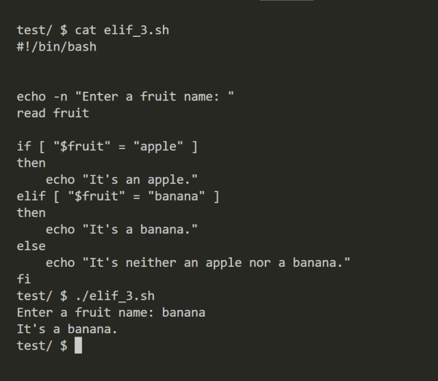 utilizzando elif come istruzione condizionale in uno script bash di Linux