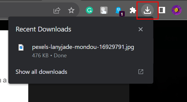 Notifica di download di Chrome nella barra di stato dopo il nuovo aggiornamento