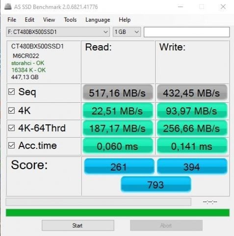 Test SSD benchmark AS SSD