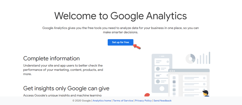 Configura l'account Google Analytics