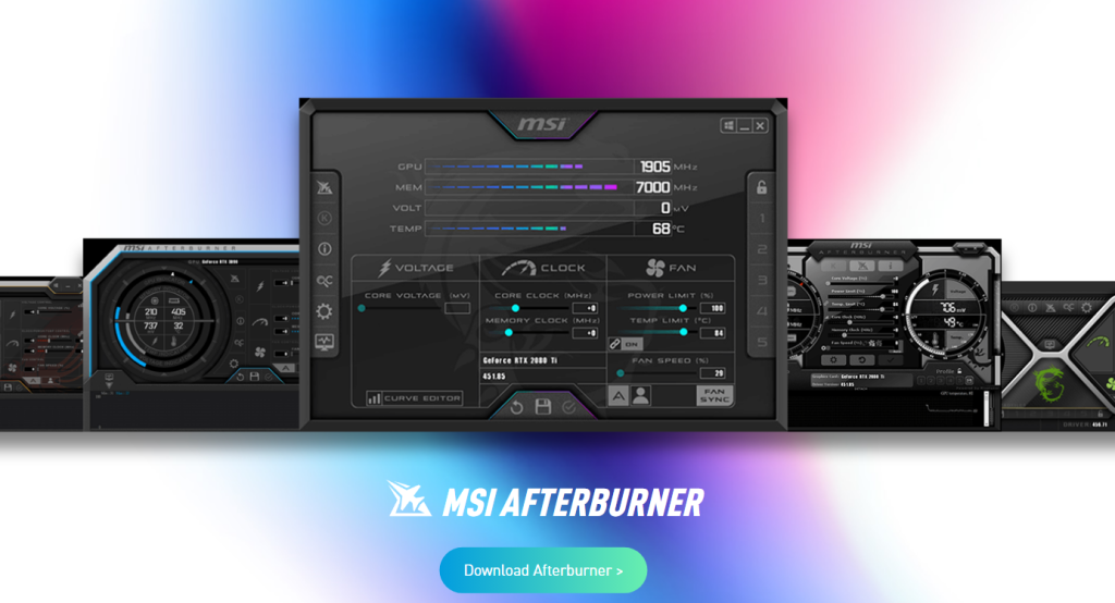 Pagina del sito ufficiale di MSI Afterburner.